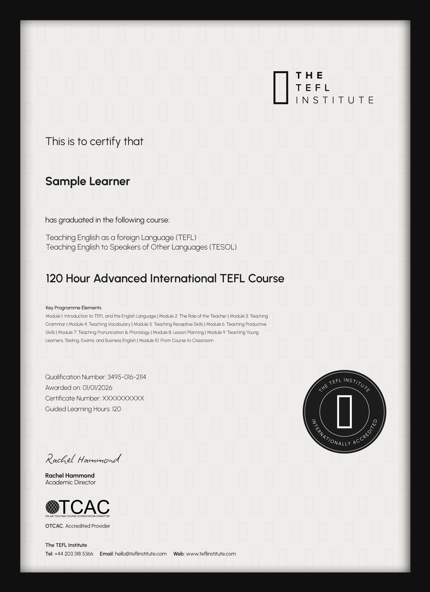 120 Hour Advanced TEFL Course